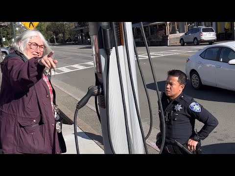 Karen calls the Cops on herself for Us Charging!🤣￼