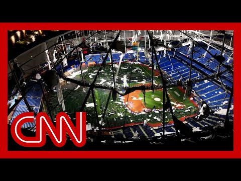 &#039;Surreal to see&#039;: Tropicana Field roof shredded by Hurricane Milton